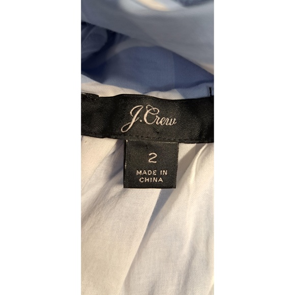 J Crew High Neck Gingham Tie Back Blue White Wide Leg Jumpsuit Size 2 L2578 - Picture 11 of 11